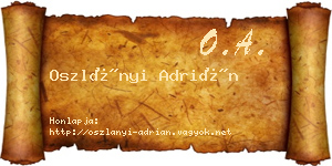 Oszlányi Adrián névjegykártya